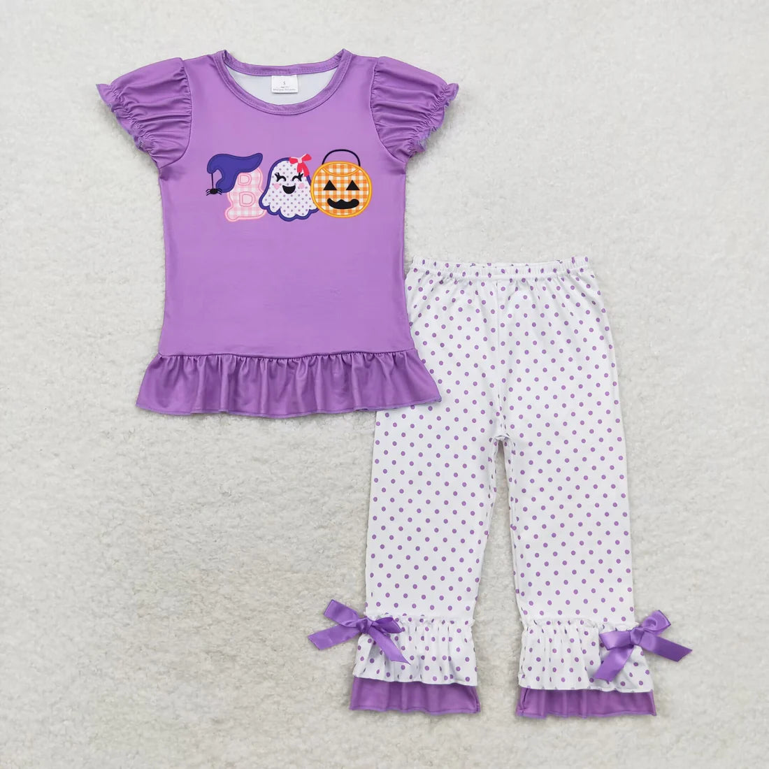 Girls Halloween Ghost Pumpkin purple set