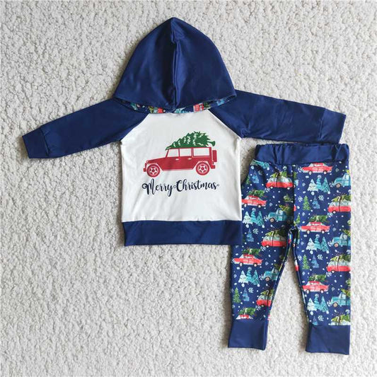 Boys Hooded Christmas Tree "Merry Christmas" set