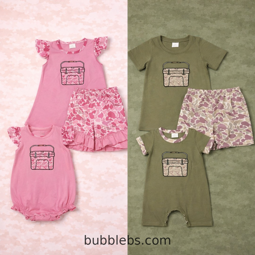 Cooler Camouflage Sibling Set Boys Romper