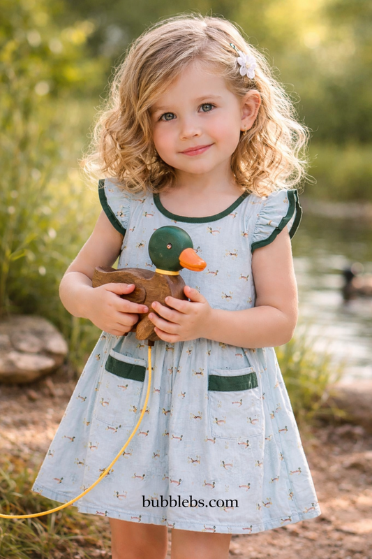 Dashing Ducks Flutter Sleeve Dress