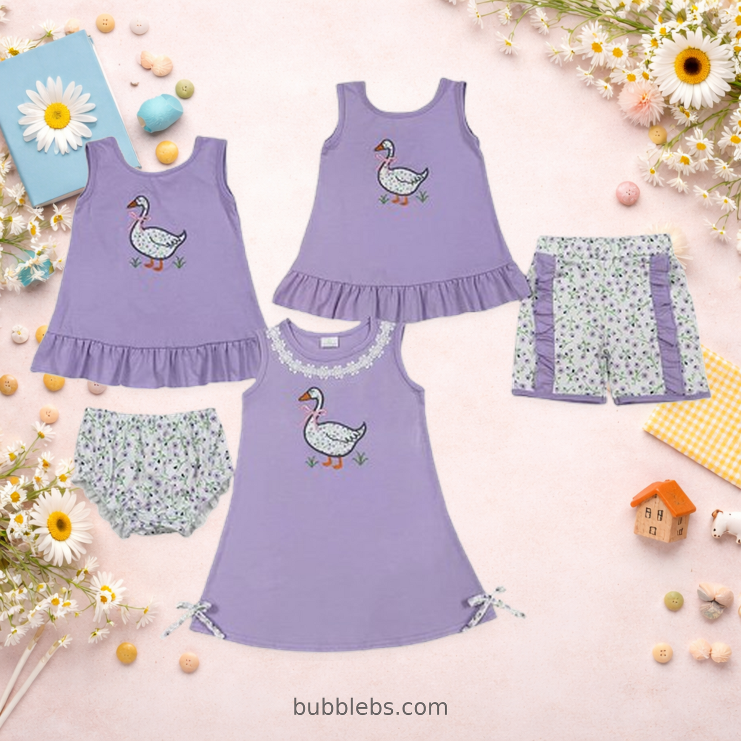 Farm Daisy Goose Tunic Sibling Set Girls Two Piece