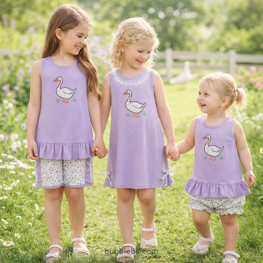 Farm Daisy Goose Tunic Sibling Set Girls Two Piece