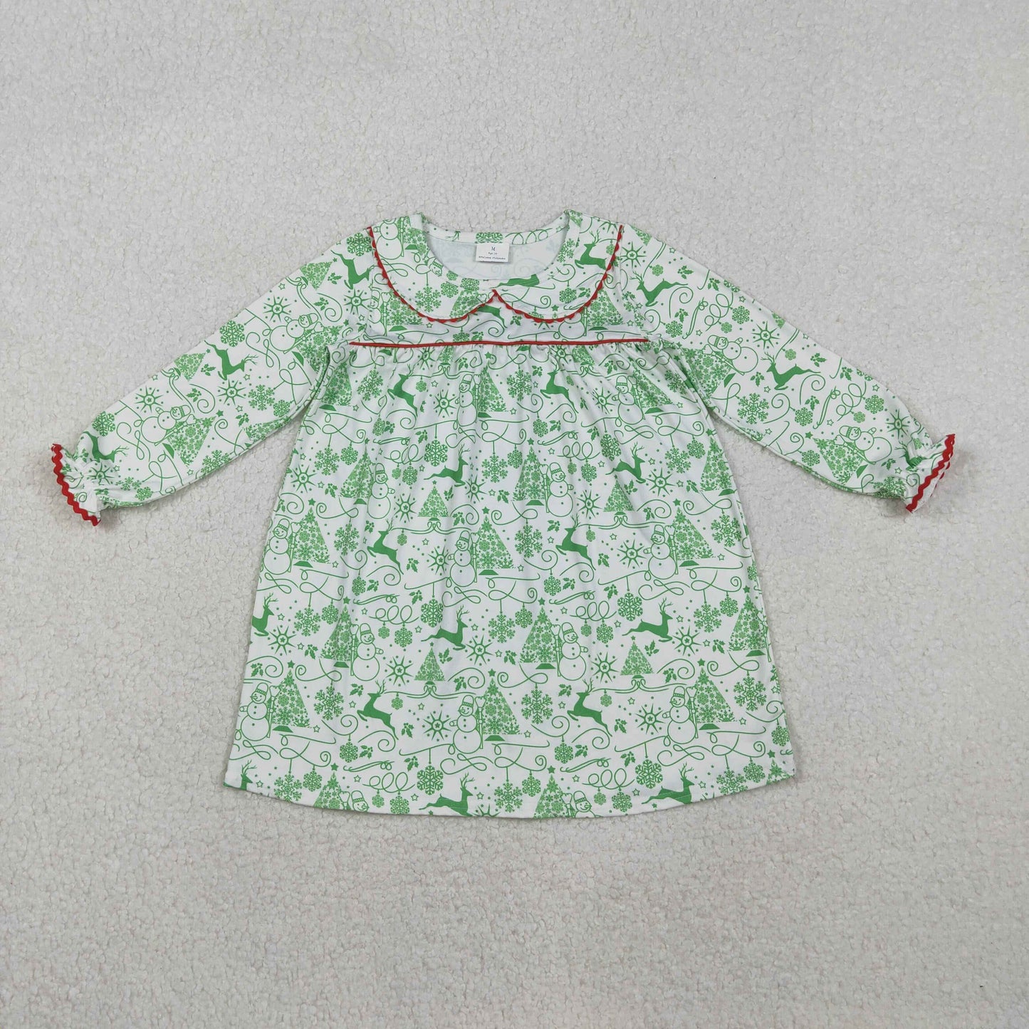 Girls Christmas Collared Dress