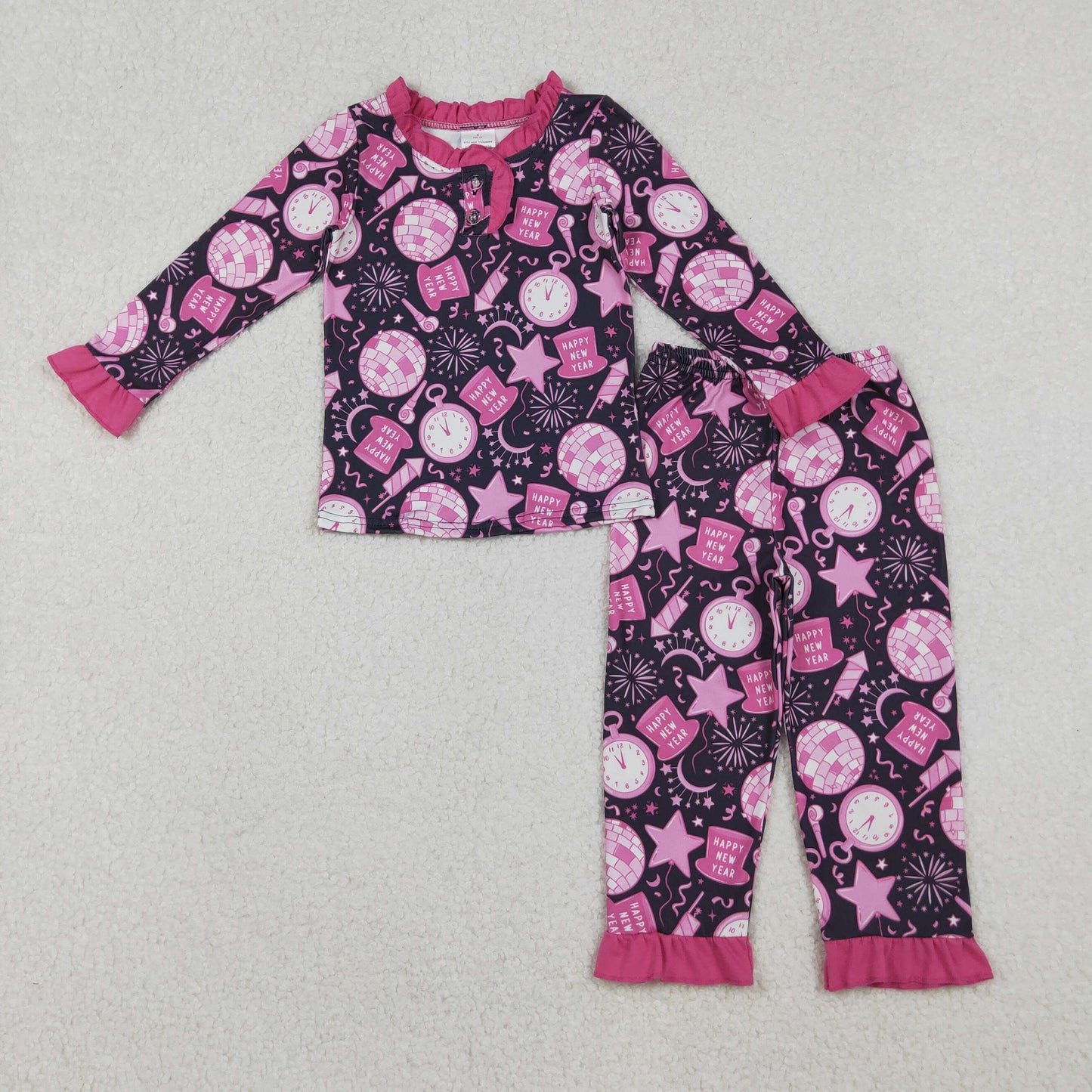 Girls New years ruffle pant set