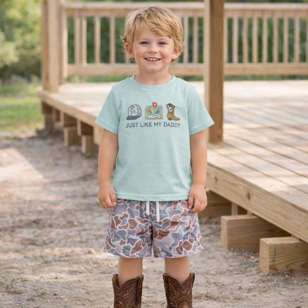 Just Like My Daddy Camo Boys Short Set