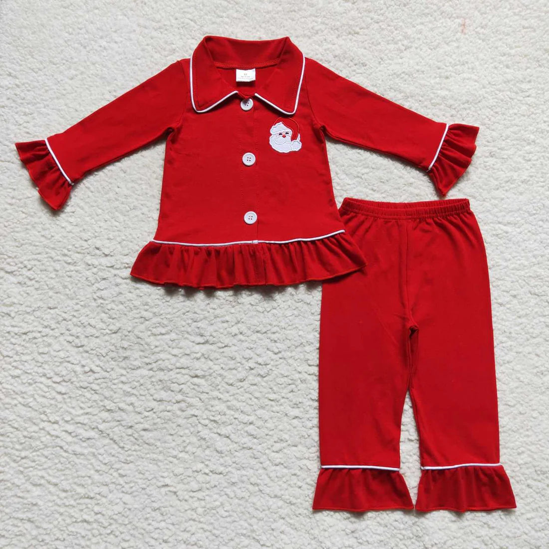 Girls Christmas Santa Pajama Set