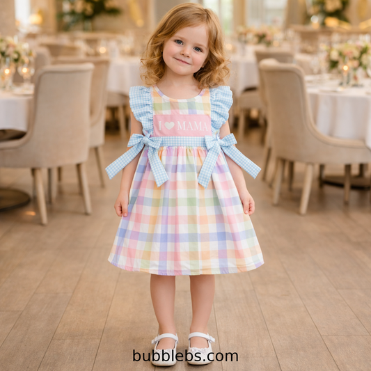 Pastel I Love Mama Bow Dress