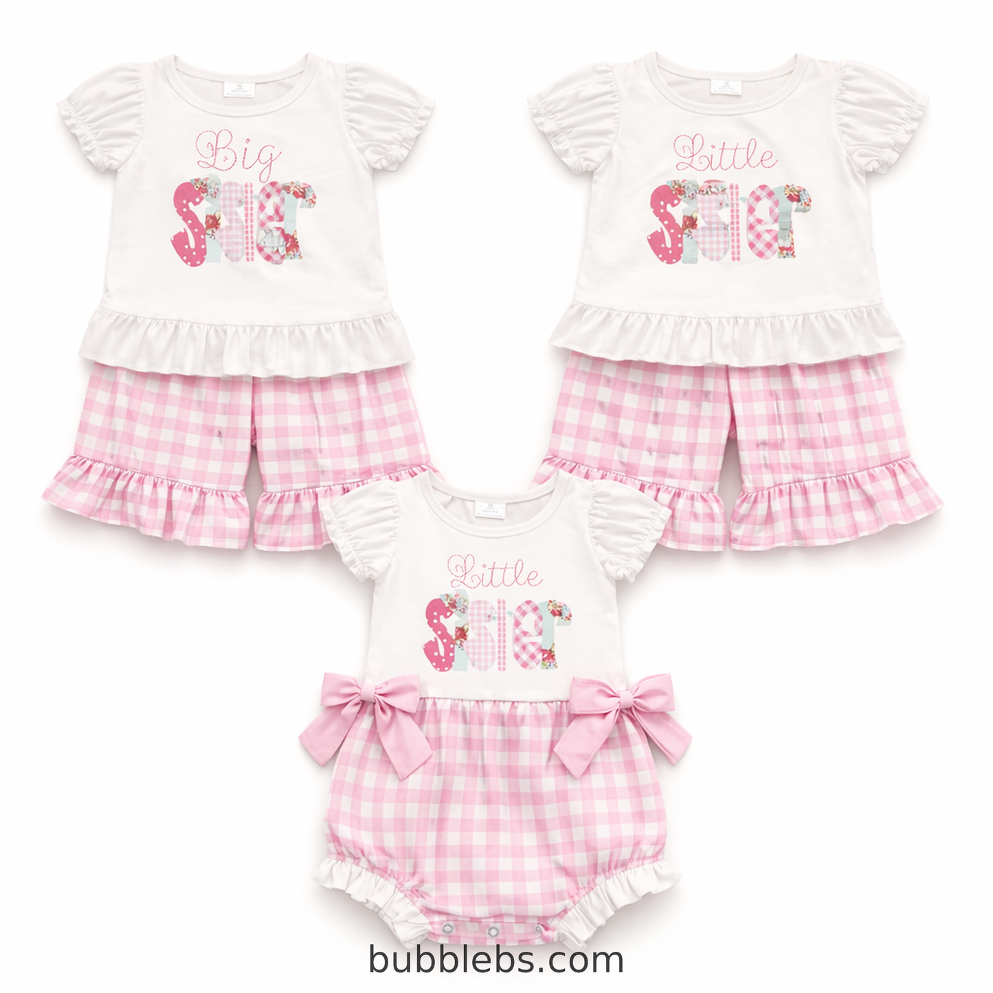 Pink Gingham Little Sister Romper