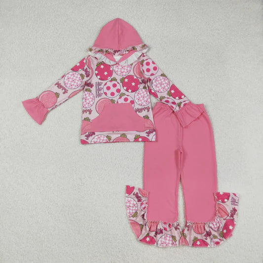 Girls Christmas Ornaments Hooded Set