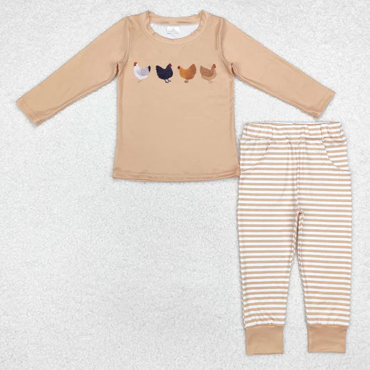 Boys Long Sleeve Farm Chicken Set