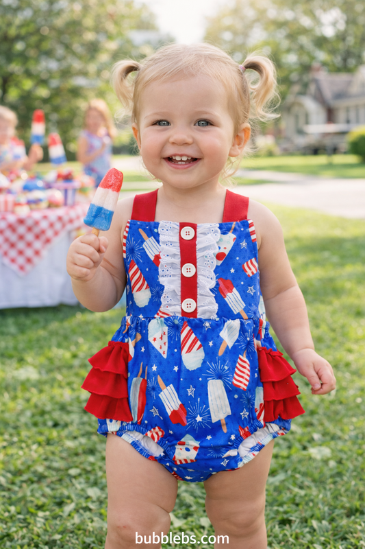 Patriotic Popsicle Ruffle Romper