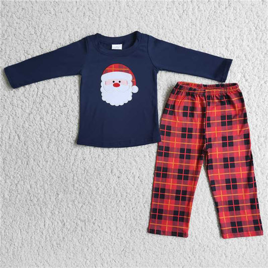 Boys Santa Plaid set