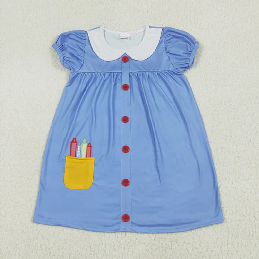 Girls Back to School Collared Dress