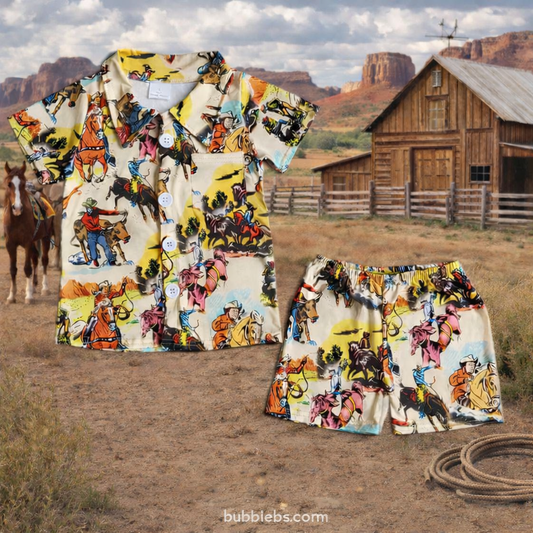 Baby boy clothes Short Sleeve shorts Suit Cowboy Western