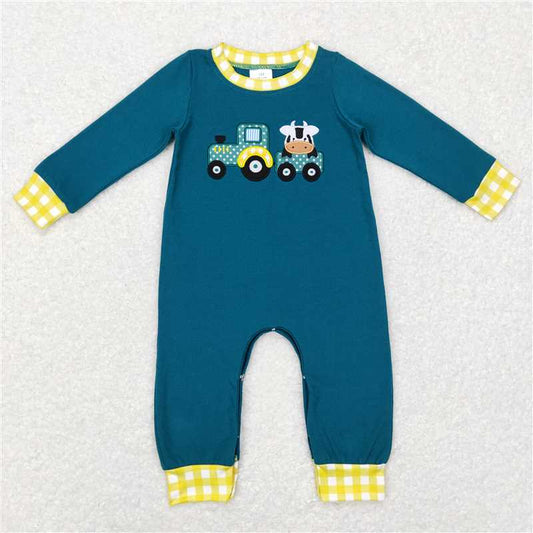 Boys Cow Truck Long Sleeve Onesie