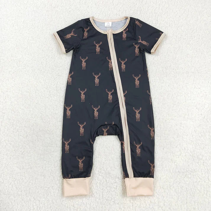 Boys Short Sleeve Deer Onesie