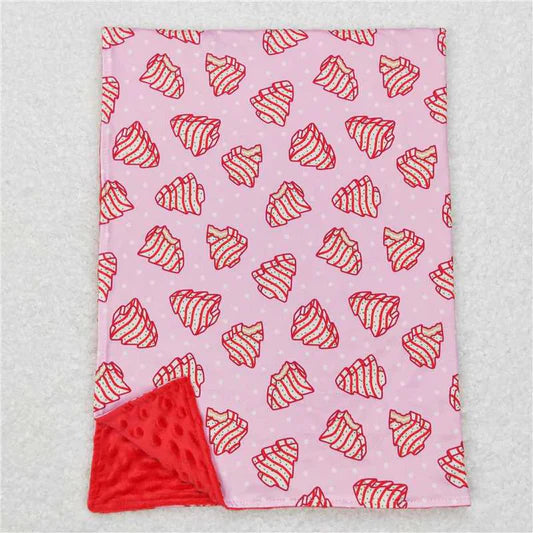 Pink Christmas tree cake Blanket