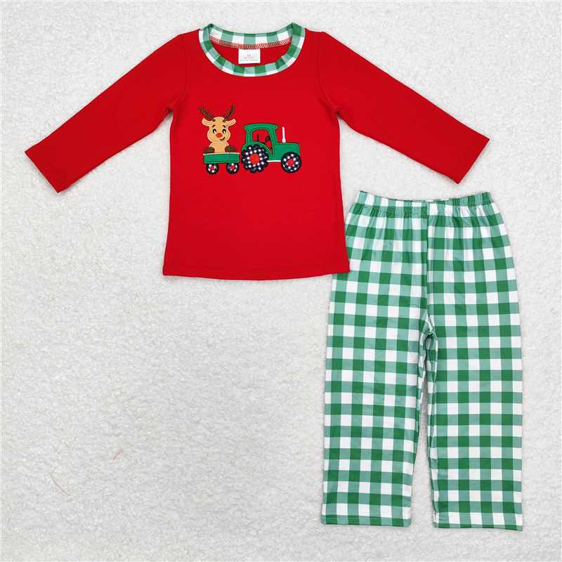 Boys Christmas Green Plaid set (Option for matching girl set)