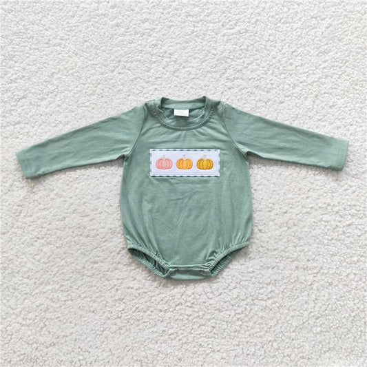 Green Pumpkin Fall Long Sleeve Bubble