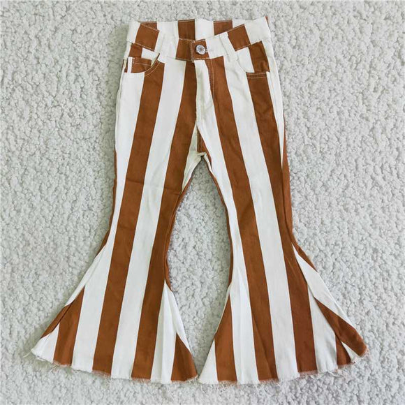 Tan & White Striped Denim