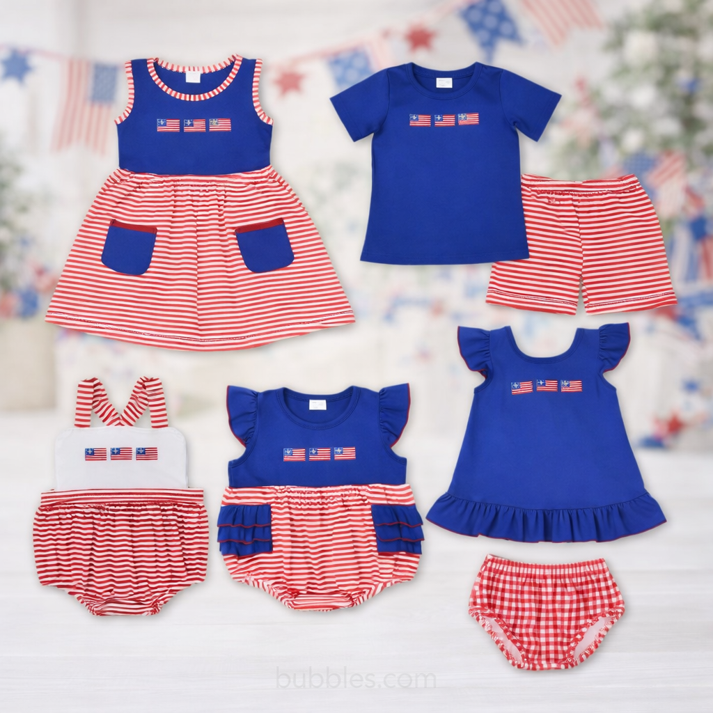 4th Of July Flags Girls Two-Piece Set