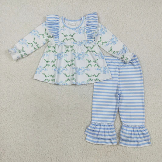 Girls Blue Bow Set