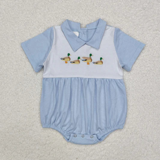 Boys Blue Duck Collared Bubble