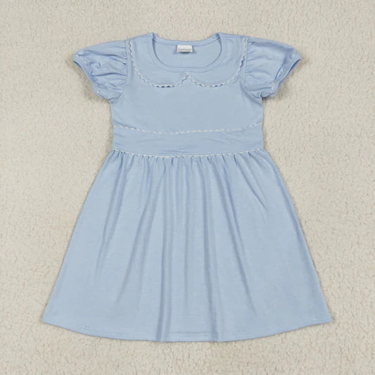 Girls Collared Blue Dress