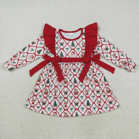 Girls Christmas Ruffle Dress