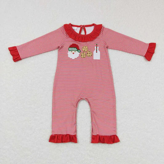 Girls Christmas Santa Milk & Cookies Onesie