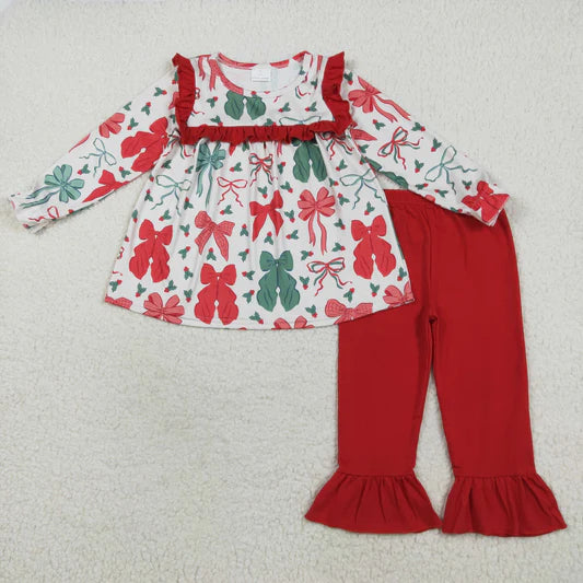 Girls Christmas Bow Set