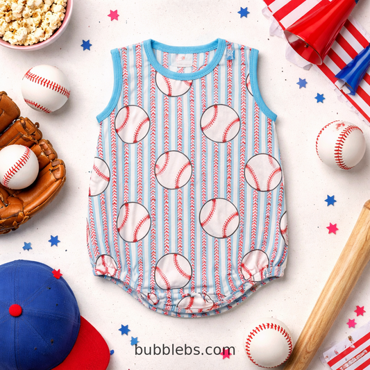 All-Star Baseball Boys Bubble Romper