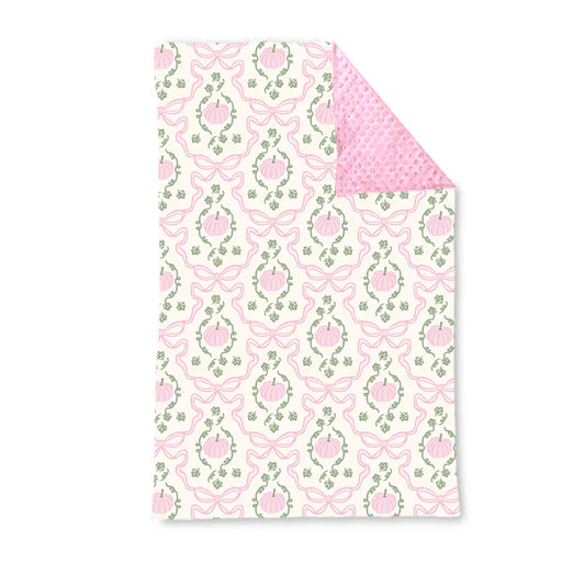 Pink Pumpkin Bow Blanket