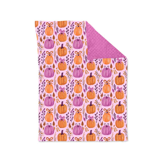 Pink Fall Pumpkin Blanket