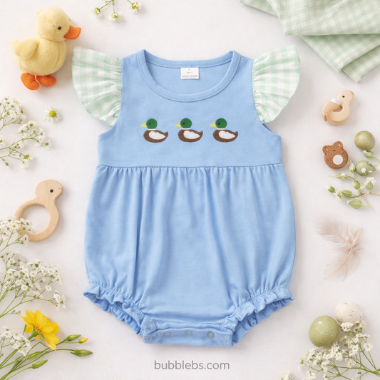 Blue Ducks Flutter Sleeve Bubble