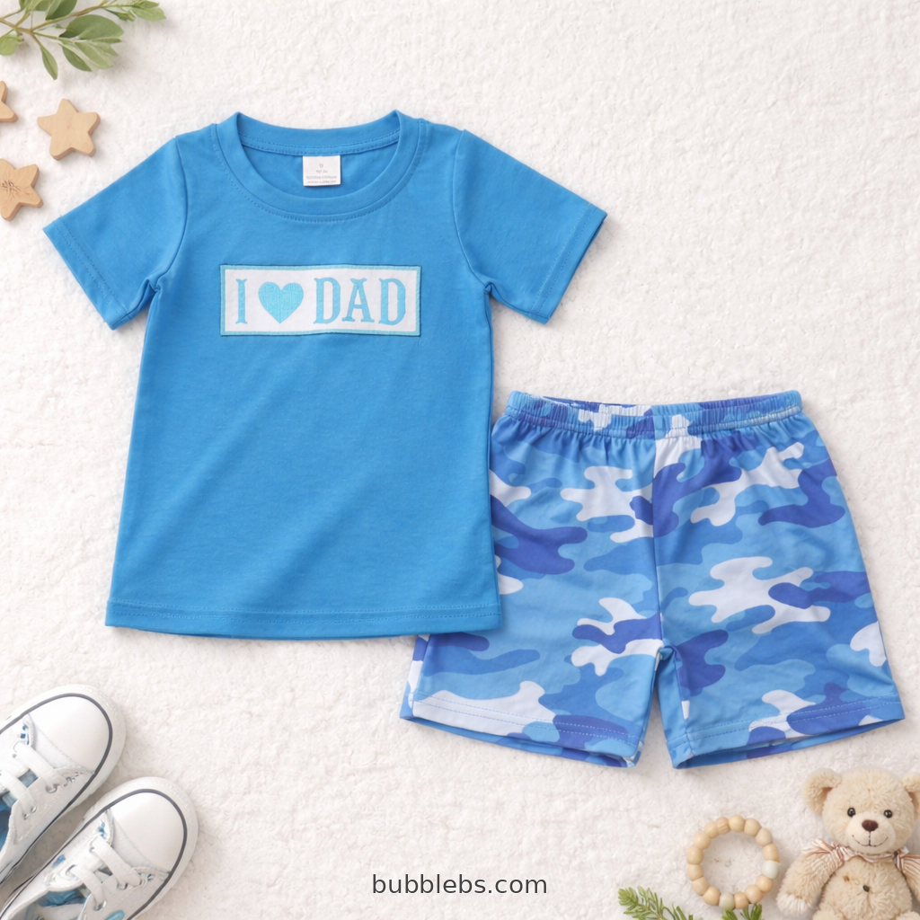 Camouflage Blue Boys Two Piece Set