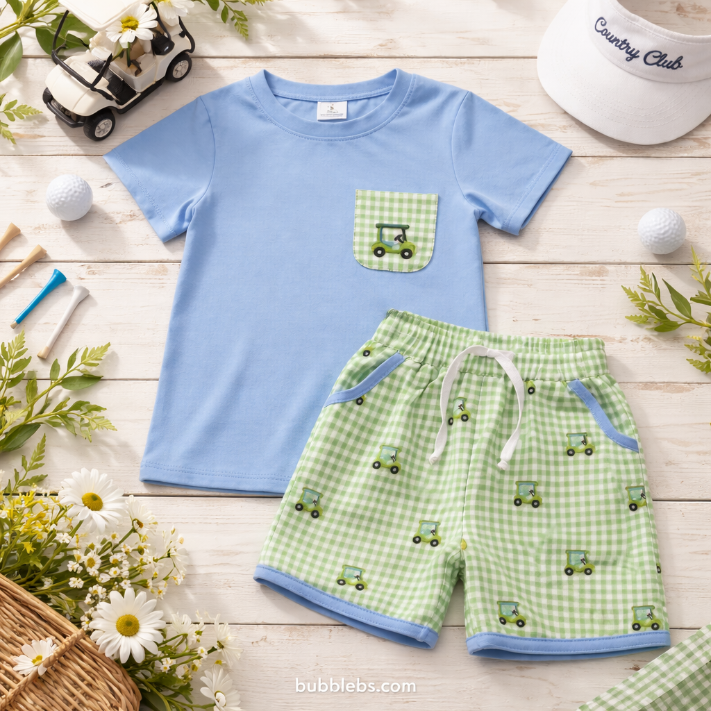 Country Club Golf Cart Boys Two Piece Set