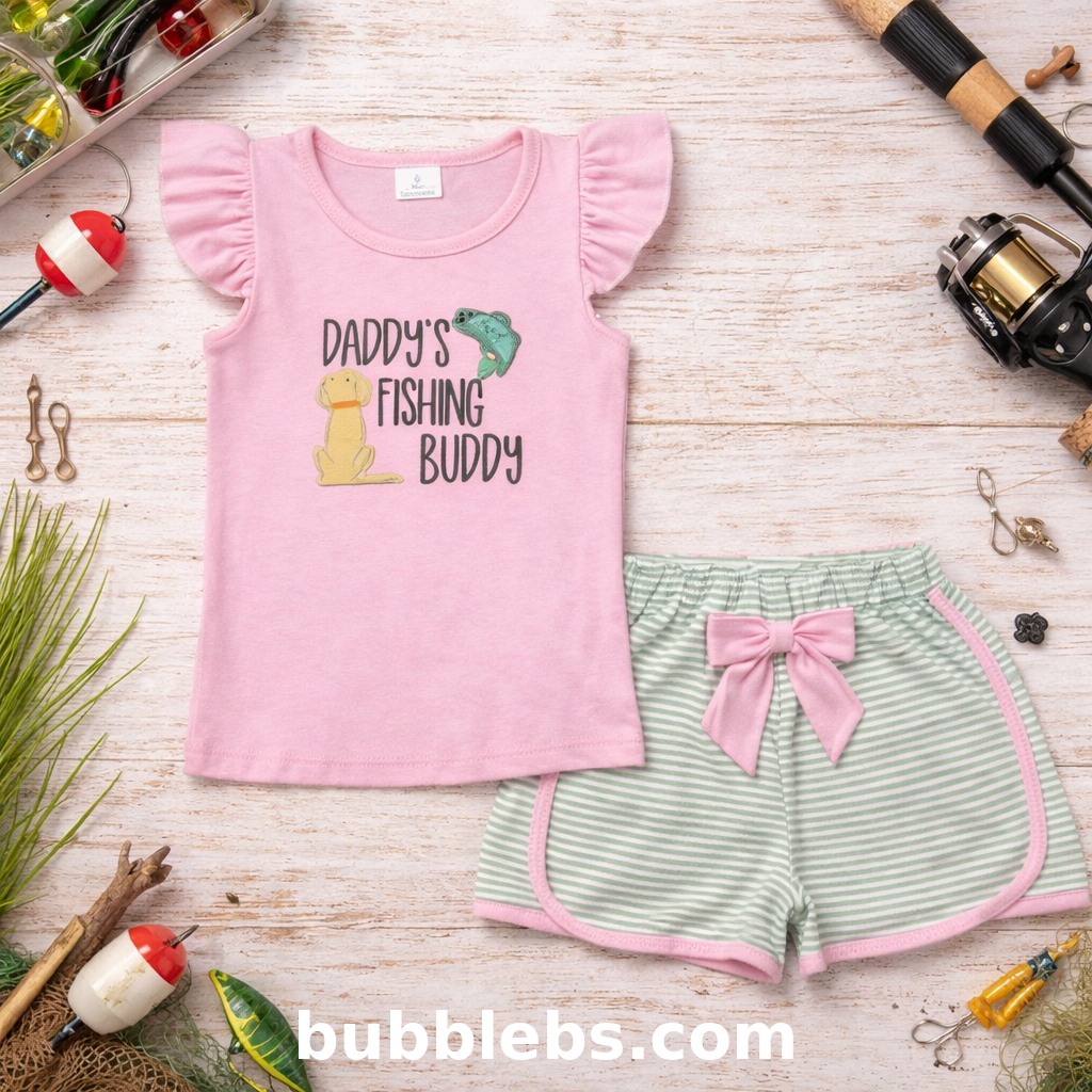 Daddy's Fishing Buddy Girls Two Piece Set