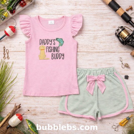 Daddy's Fishing Buddy Girls Two Piece Set
