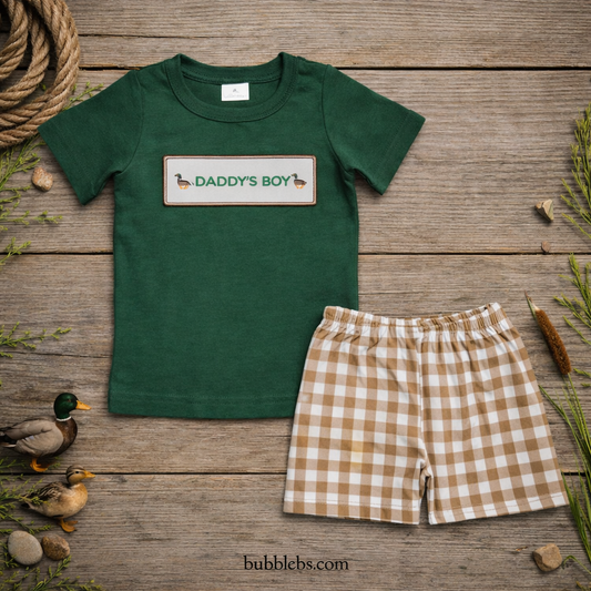 Duck Daddy Checkered Boys Two Piece Set