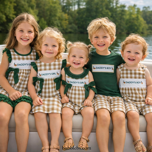 Duck Daddy Checkered Boys Two Piece Set
