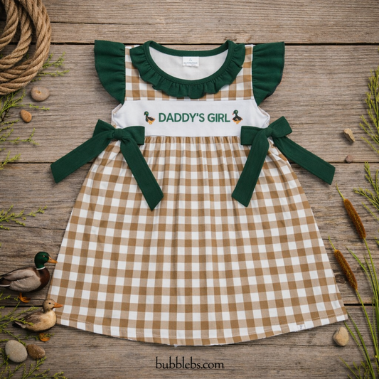 Duck Daddy Checkered Girls Dress