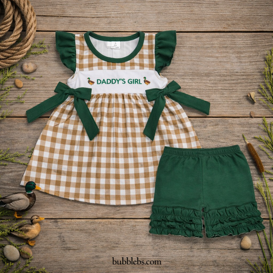Duck Daddy Checkered Girls Two Piece Set
