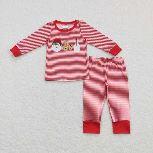 Boys Red Santa, Milk, and Cookies Set