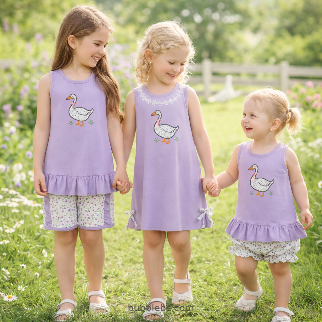 Farm Daisy Goose Tunic Sibling Set Girls Two Piece