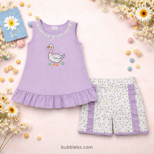 Farm Daisy Goose Tunic Sibling Set Girls Two Piece