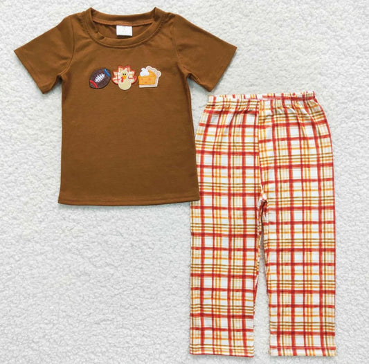Boy Turkey, football, and pie set