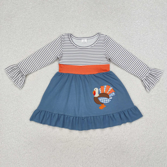 Girls Turkey stripped ruffle dress