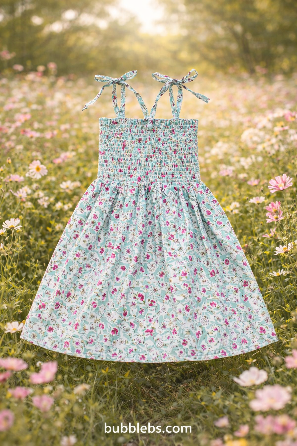 Mint Floral Smocked Sundress