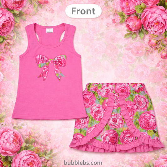 Garden Rose Ruffle Two Piece Set